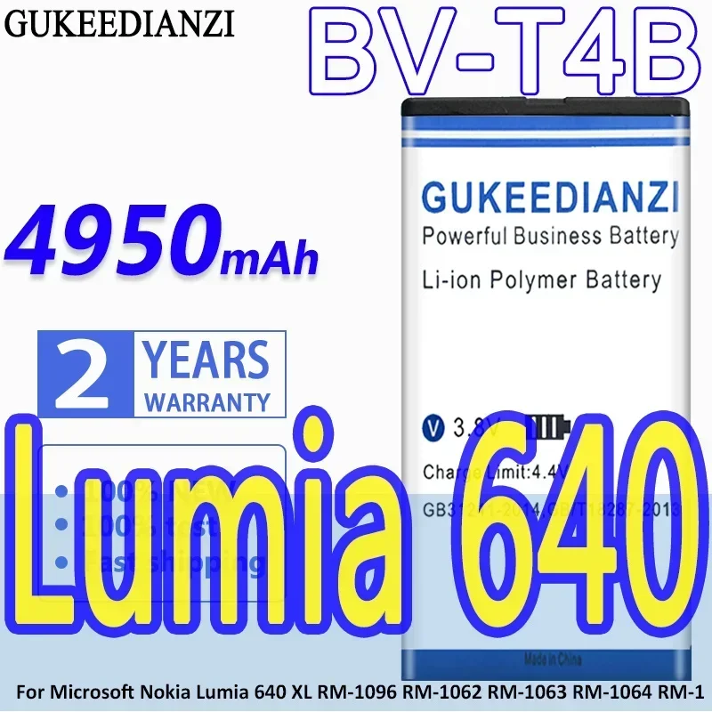 Аккумулятор GUKEEDIANZI большой емкости BV-T4B 4950 мАч для Microsoft Nokia Lumia 640 XL RM-1096 RM-1062 RM-1063