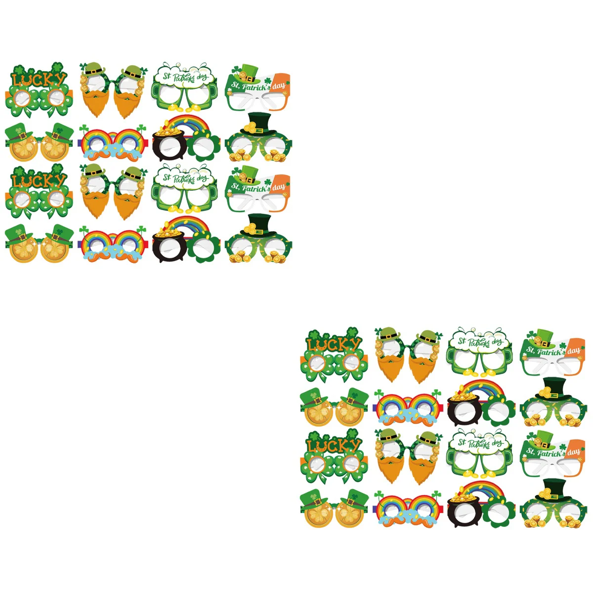 

32 pcs St. Patrick's Day Party Eyeglasses Funny Paper Glasses Eyewear Festive Props