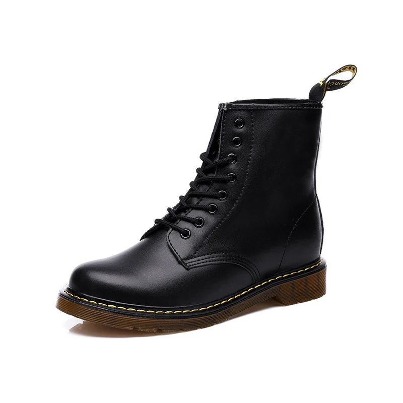 

New Coturno Men Leather Shoes High Top Fashion Winter Warm Snow Shoes Dr. Motorcycle Ankle Boots Couple Unisex Boots Women