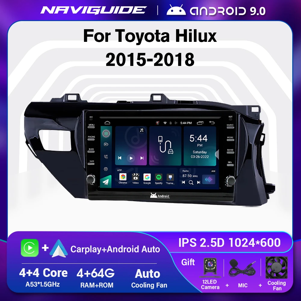 

Автомобильный радиоприемник IDE Q1 Carplay для Toyota HILUX REVO VIGO RHD 2015-2018 4 Гб + 64 Гб мультимедийный GPS-навигатор Автомобильный стерео DSP