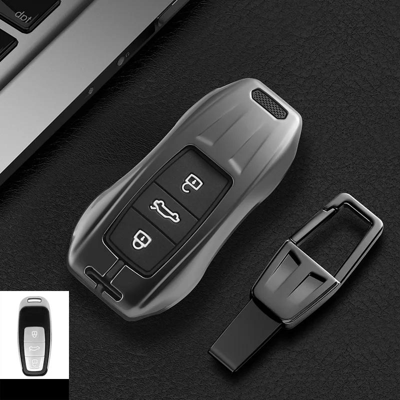 

Zinc Alloy Car Remote Key Case Cover Shell For Audi for Audi A6 A7 A8 E-tron Q5 Q7 Q8 C8 D5 Protector Holder Fob Accessories