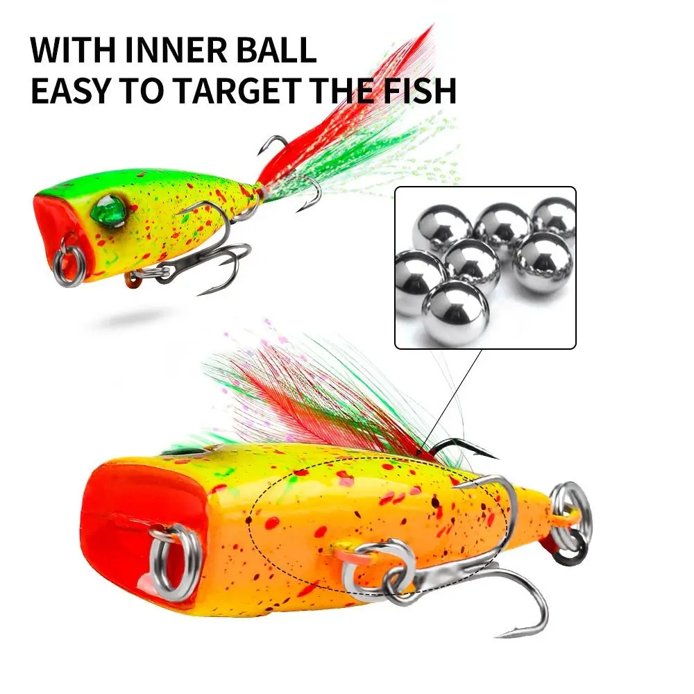 

4.3cm/4g Mini Popper Fishing Bait 3D Simulation Eyes Realistic Looking Artificial Bait Saltwater Freshwater Trout lure