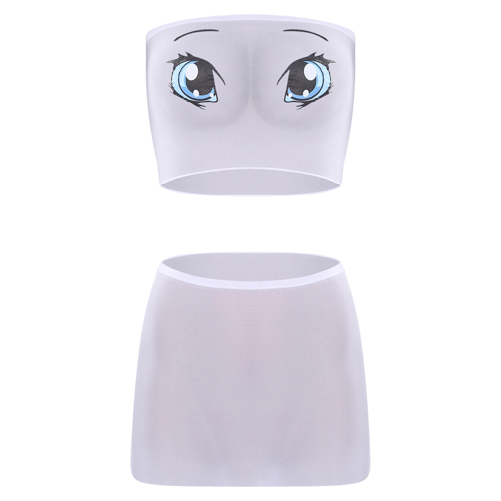 Женский комплект прозрачного нижнего белья с мультяшным принтом ночная рубашка