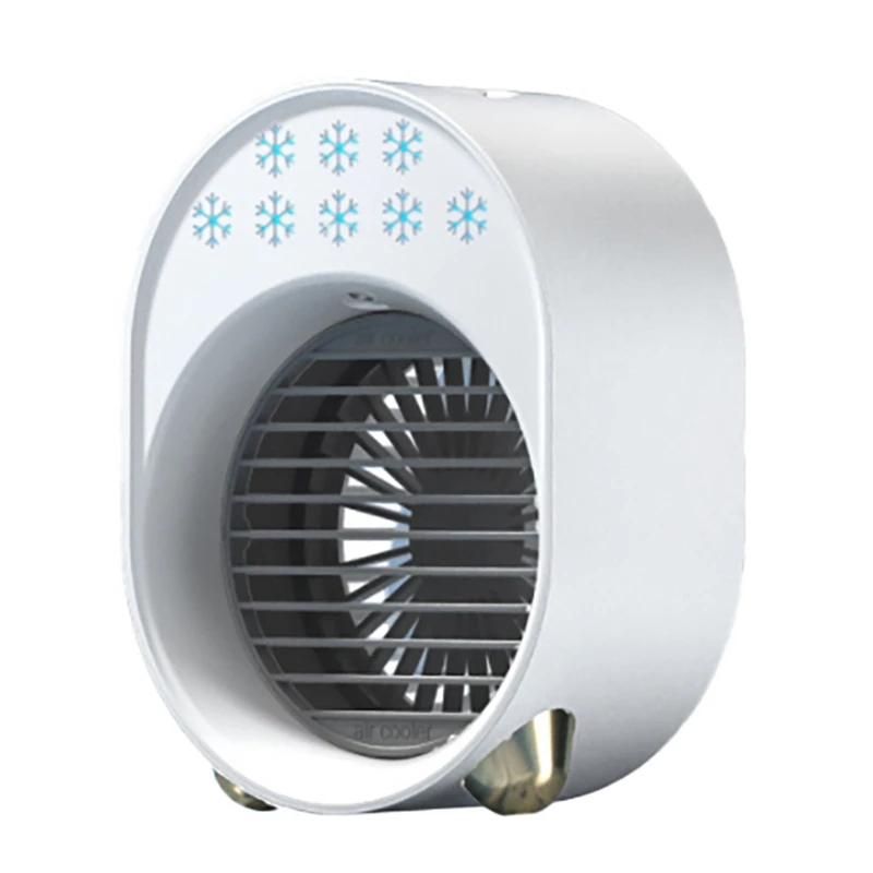 

Portable Air Conditioner Noiseless Evaporative Fan Rechargeable USB Desk Fan 3 Speed LED Night Office Humidifier