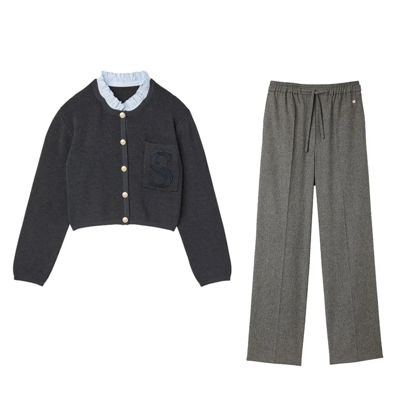 

Женское трикотажное пальто с круглым вырезом, со съемным складным вырезом