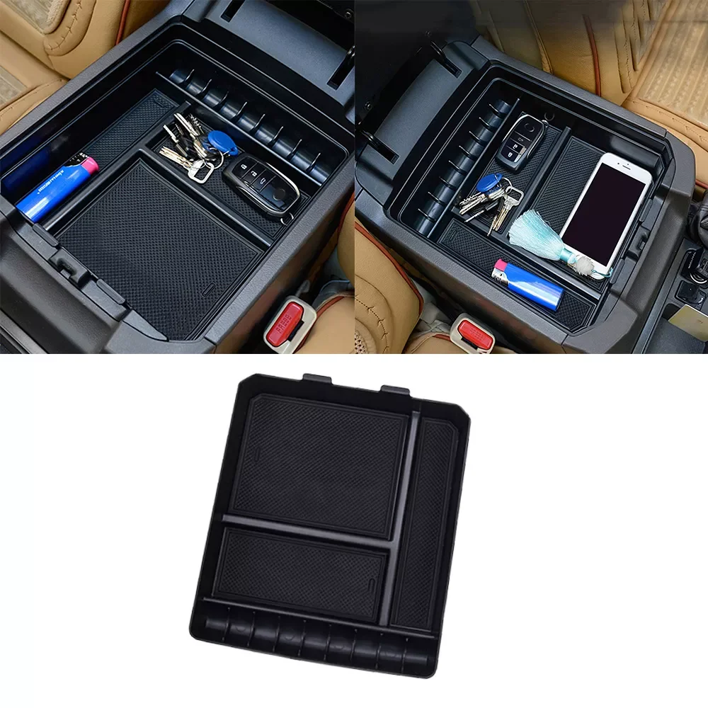 

Car Central Armrest Console Storage Box Automobiles Center Console Flocking Organizer Containers For Toyota Land Cruiser Prado