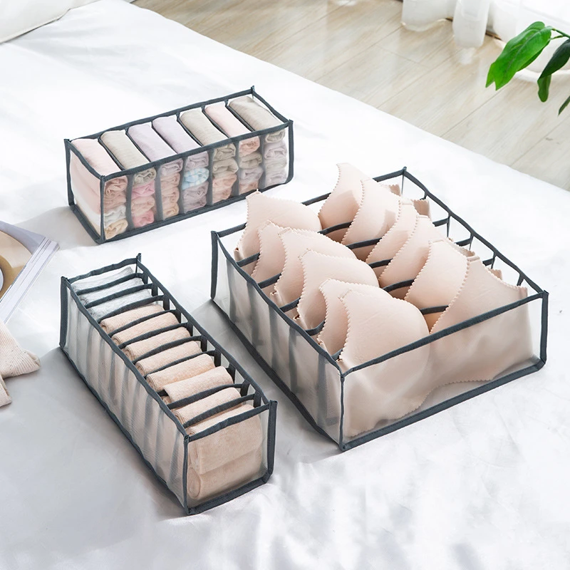 

Underwear Storage Box Closet Drawer Separated Bra Panties Socks Storage Boxs foldable Washable Home Cabinet Clothing Organizer