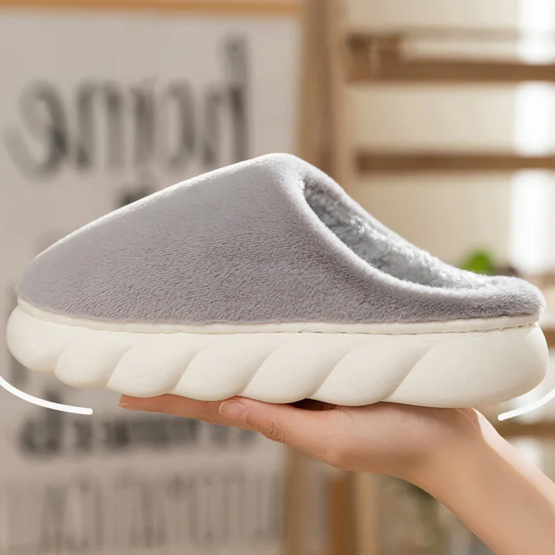 Winter House Slippers for Women Platform Shoes with Fur Fashion Female Home Slippers Warm Plush Soft Slippers Bedroom Unisex