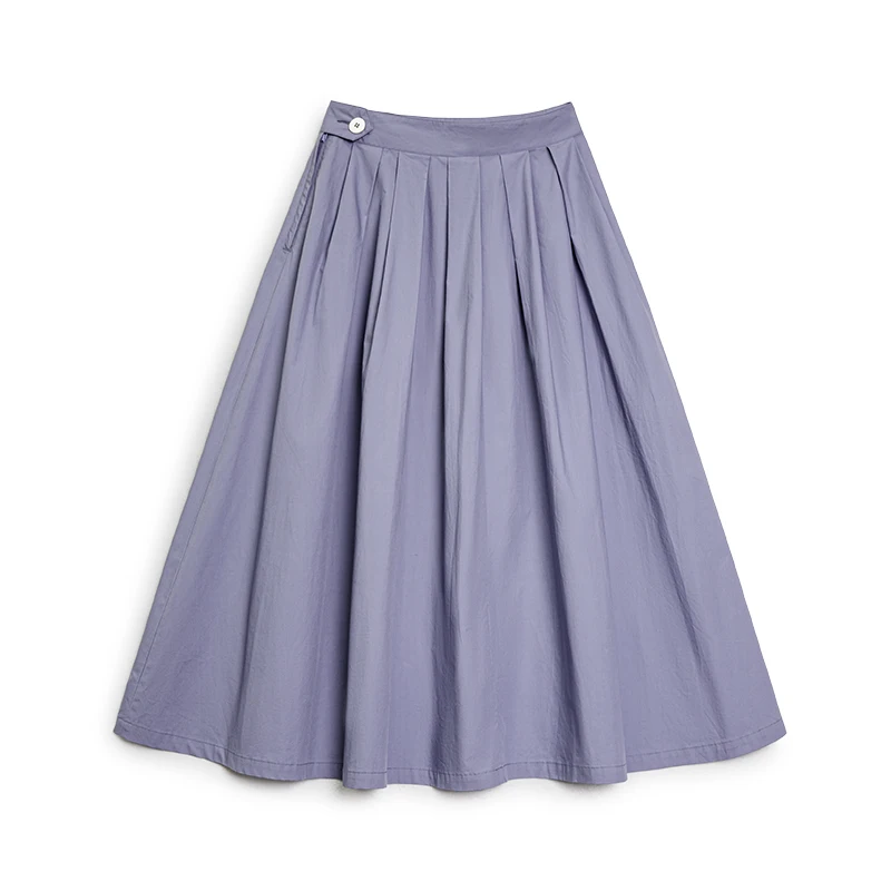 MADEN Однотонная плиссированная юбка из хлопка