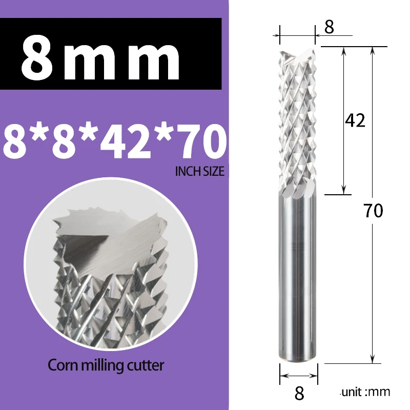 Фреза для кукурузы, высококачественный материал, 4/6/8/10/12 мм, резак для печатной платы, гравировальный станок, резак для печатных плат
