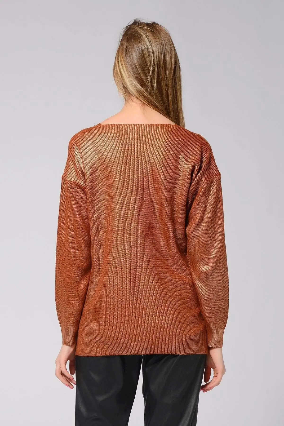 

Women's Slim V Neck Sweater Gilded Tile Women Muslim Sweater