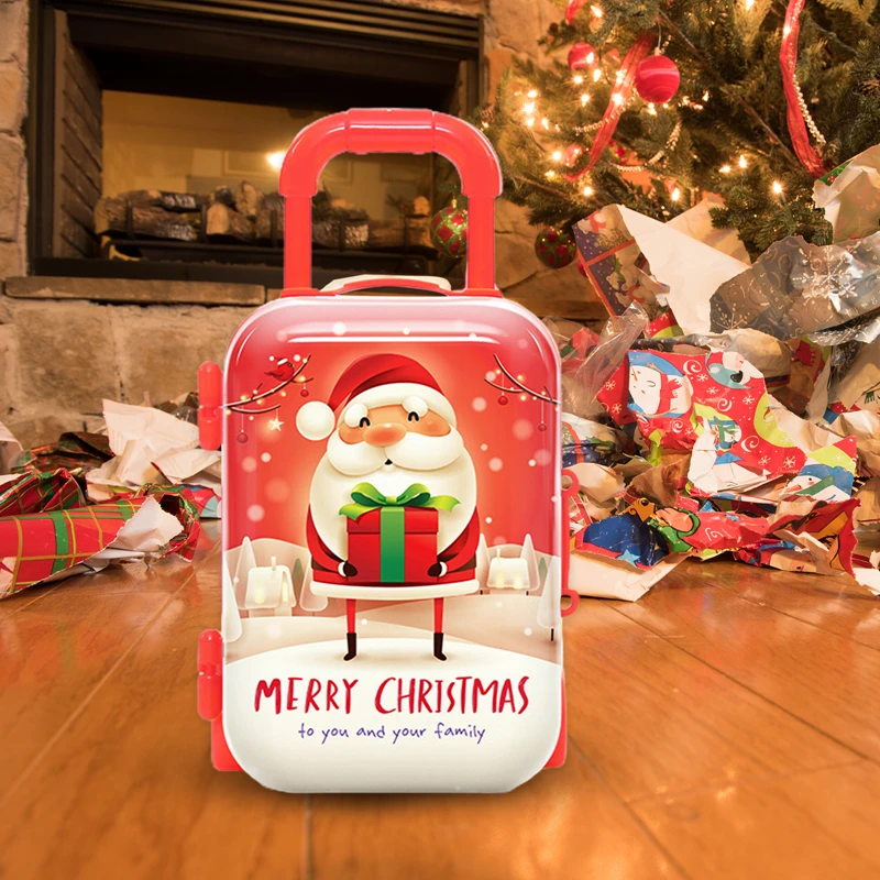 

Новый миниатюрный металлический Рождественский чемодан Сумочка куклы для кукольного домика