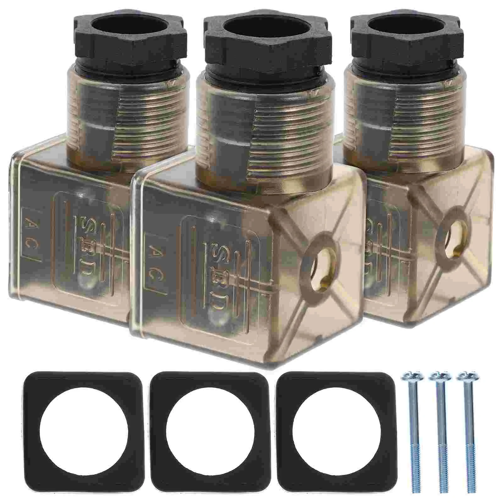 

3 Pcs 43650a Junction Box Solenoid Valves Coil Plug Connector The Electromagnetic Rubber