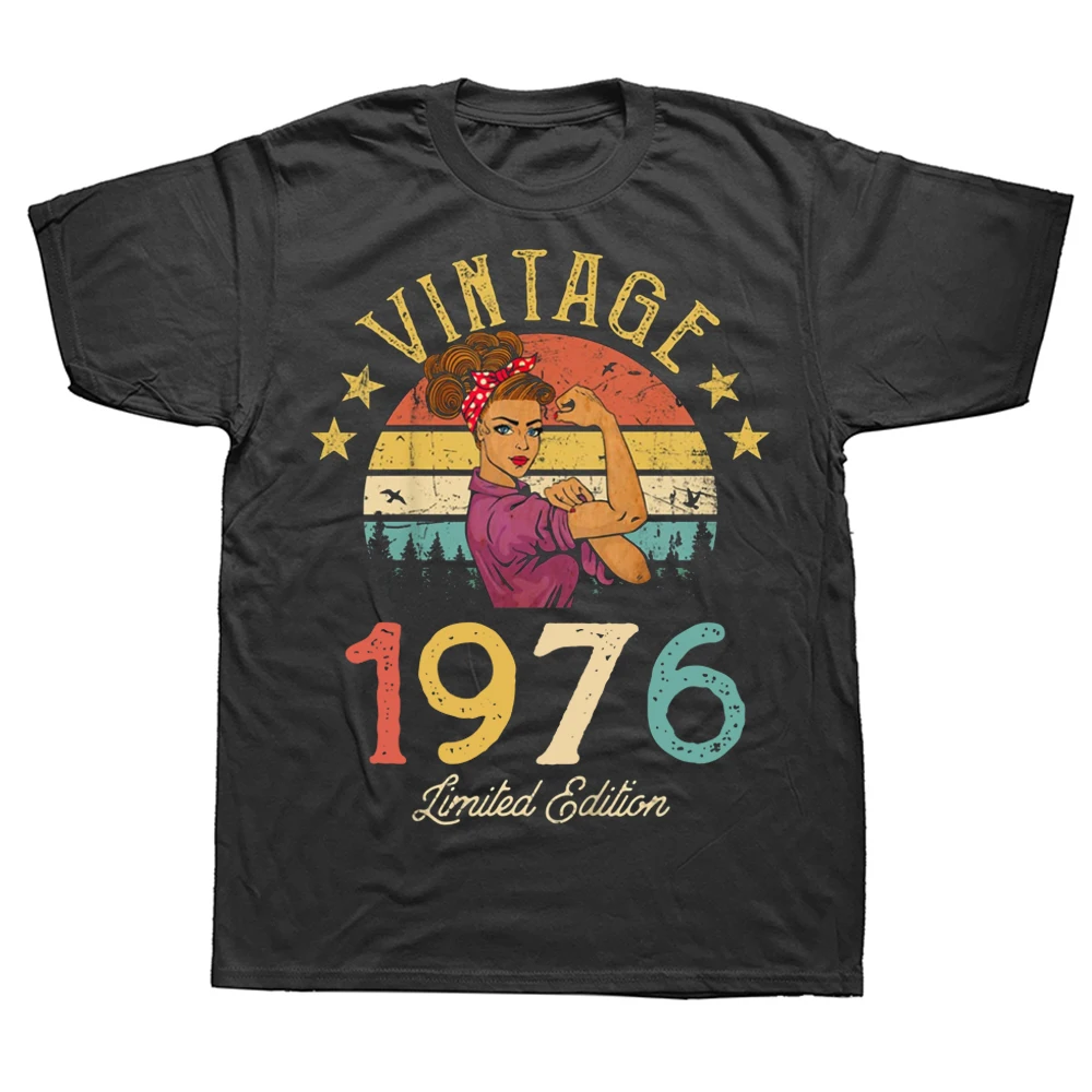 

Funny Vintage Made In 1976 47th 47 Years Old T Shirts Summer Cotton Streetwear Short Sleeve Birthday Gifts T-shirt Mens Clothing