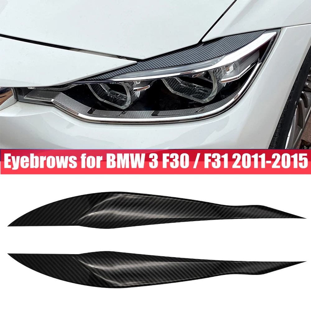 

2Pcs For BMW 3 Series F30 Sedan F31 Wagon 2011-2015 Gloss Black Eyebrows Car Headlight Eyelids Lids ABS Plastic Accessories