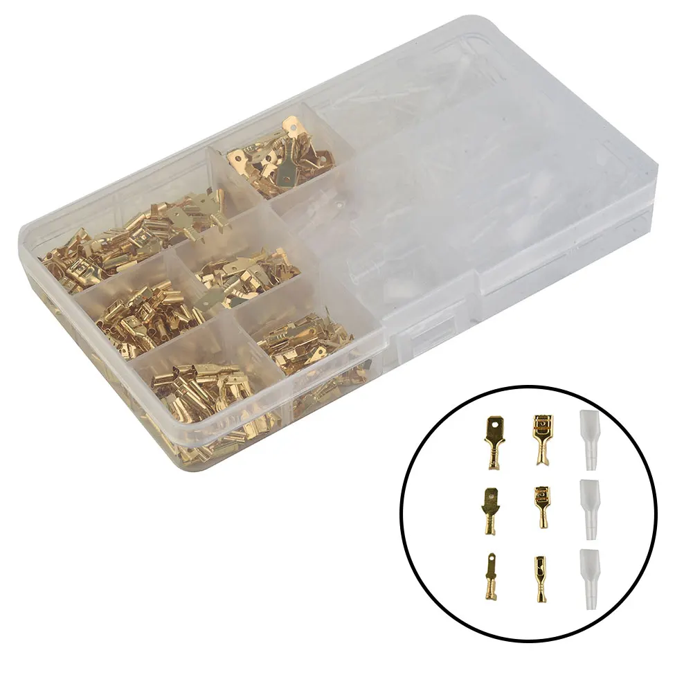 

315pcs Cable Spade Lugs Electrical Wire Terminals Crimp Connectors W/ Sleeves High Quality Cable Spade Lugs 2.8mm,4.8mm,6.3mm