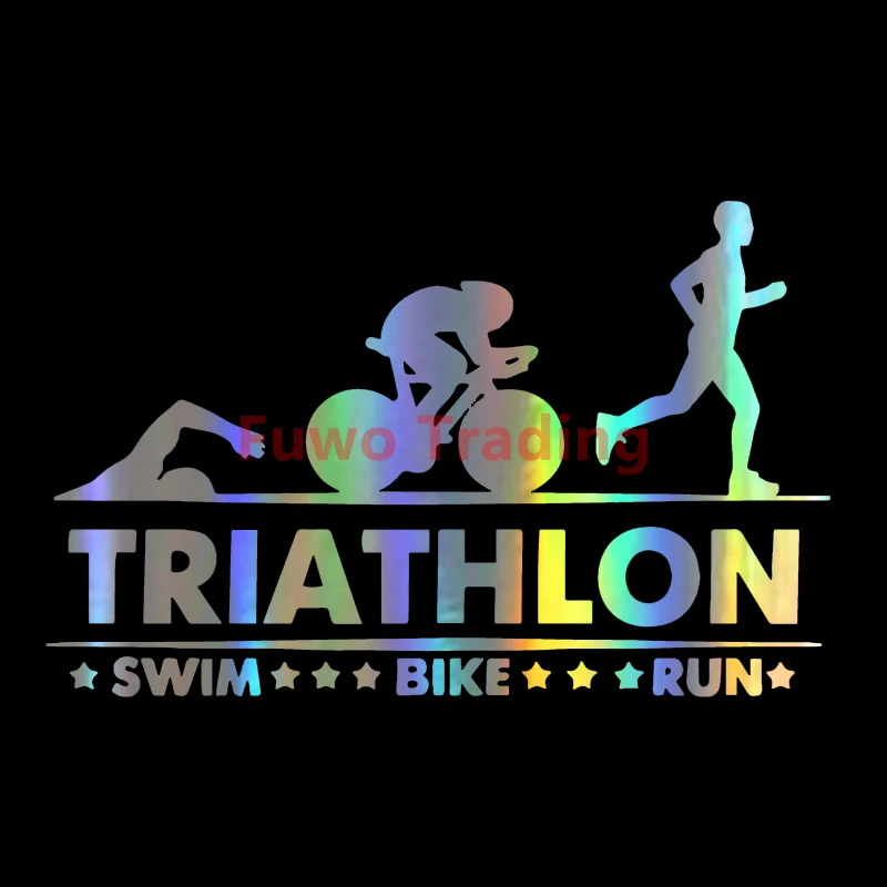 

Fuwo Trading Car Sticker Triathlon Swim Bike Run Athlete Sport 3D Carbon Fiber Vinyl S Decoration Sticker Decal PVC Boutique