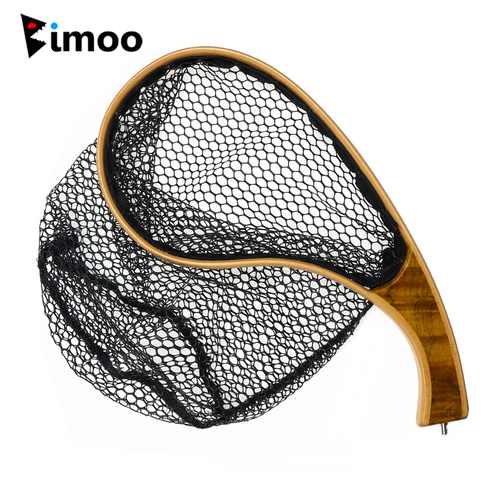 

Bimoo Mini Portable Solid Wood Fly Fishing Landing Net Trout Catch and Release Net Quality Wooden Stream Fishing Net Tackle Tool
