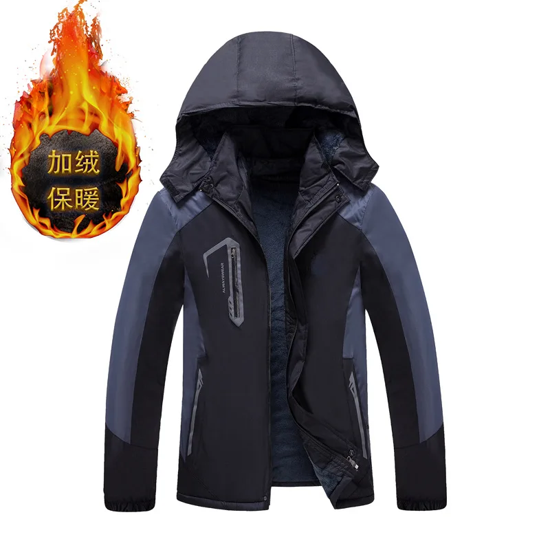 2022newcasual Fleece Thickened Warm Charging Clothes Men's Outdoor Cotton-padded Winter Coat Large Size Casual Work Clothes Tide