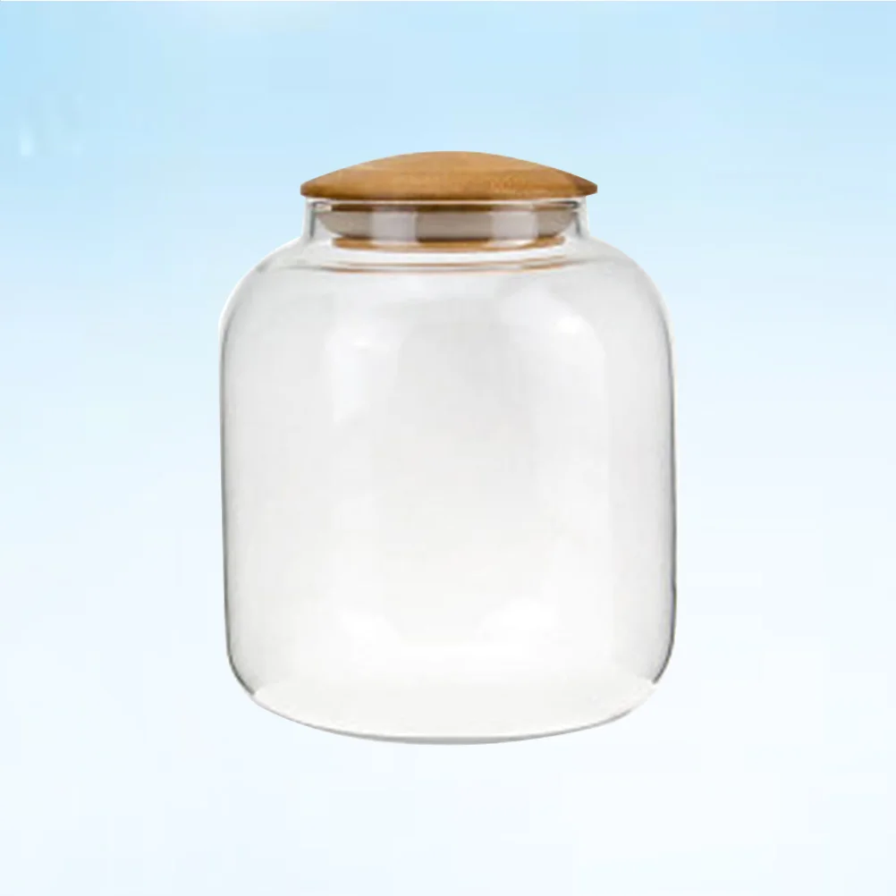 

900ml Transparent Borosilicate Glass Can Grains Container Storage Tank, Storage jars Containers with Lids for Seasoning Kitchen