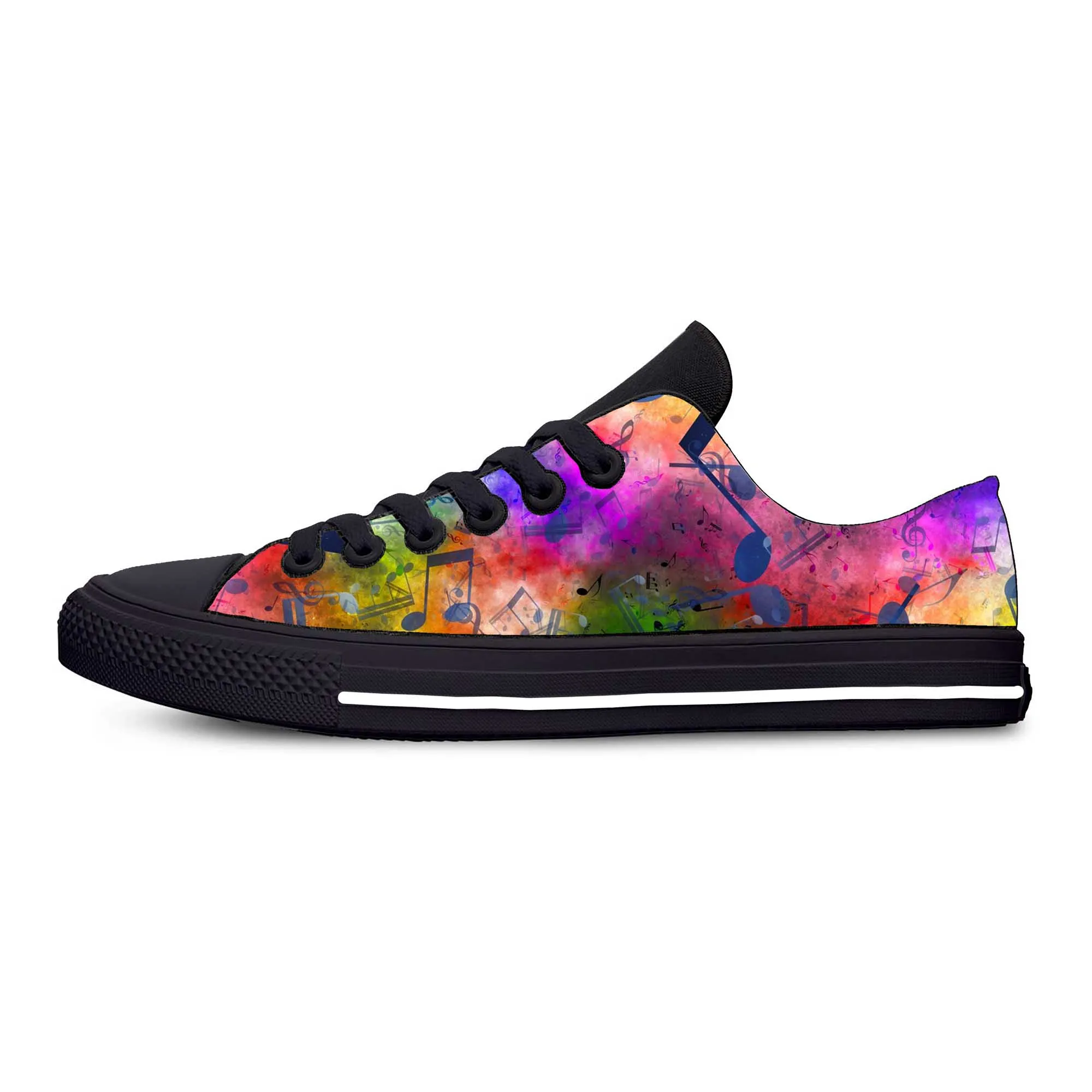 

Hot Music Musical Note Symbol Pattern Rock Fashion Casual Cloth Shoes Low Top Comfortable Breathable 3D Print Men Women Sneakers