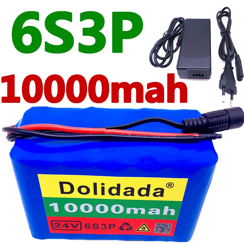 

100% New 24V 10Ah 6S3P 18650 Lithium Battery Pack 25.2v 10000mAh Electric Bike Moped/Electric/Li Ion Battery + Charger