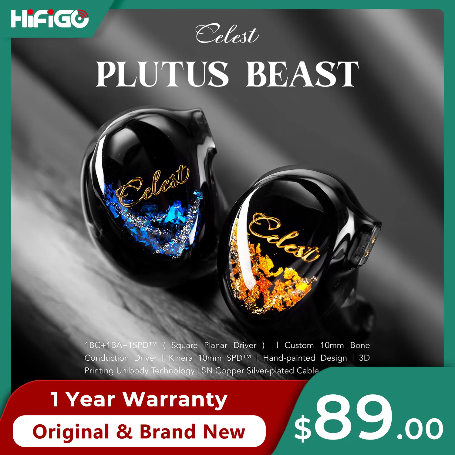 Kinera Celest Plutus Beast 1BC + 1BA + 1SPD™Наушники-вкладыши ...