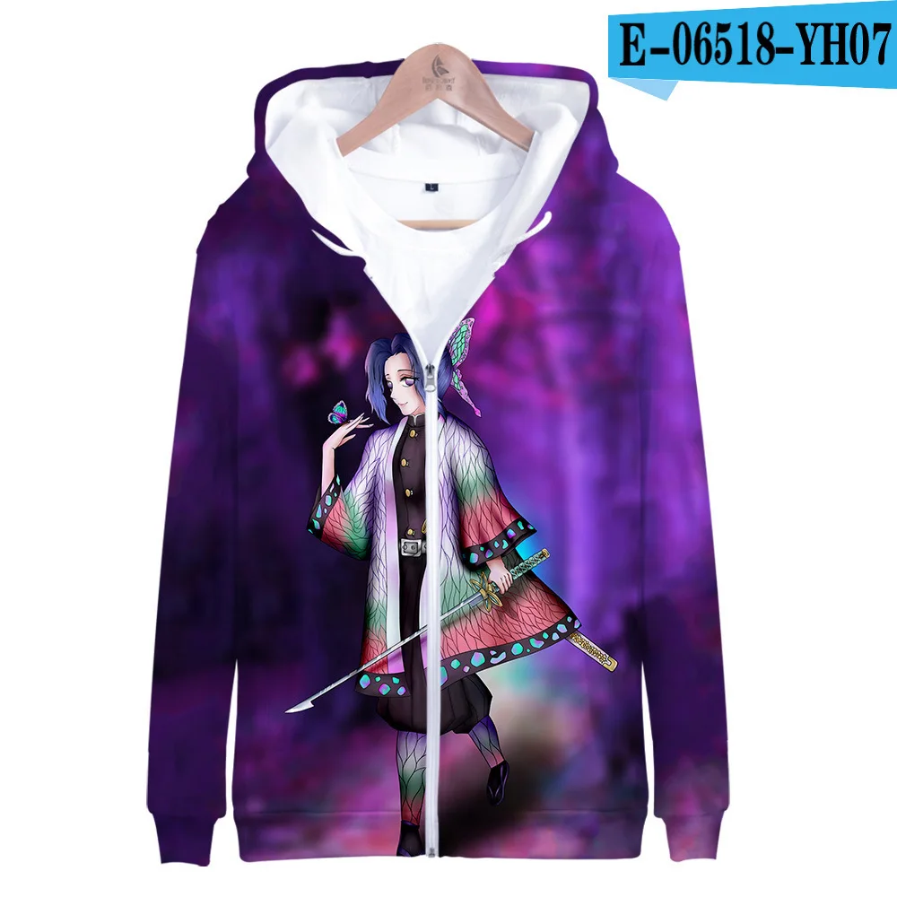 

Children Hoodie Sweatshirt Demon Slayer Kimetsu No Yaiba Child Boys Girls Zipper Cosplay Costume Haraju Fashion High Quality