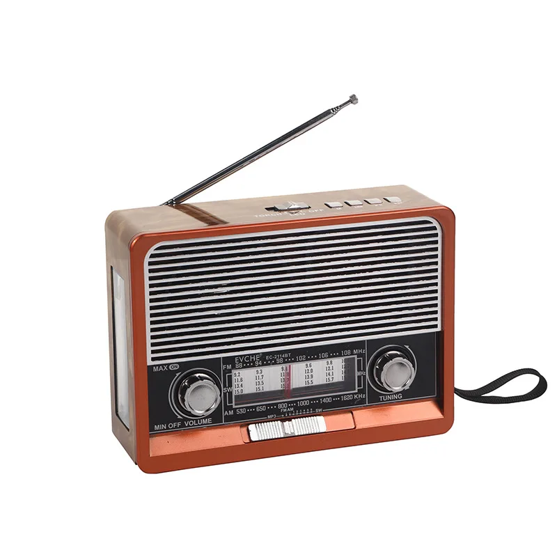 Retro Wood Portable Wireless Bluetooth Speaker Multi-function FM AM SW Radio Player AUX USB TF Outdoor Audio