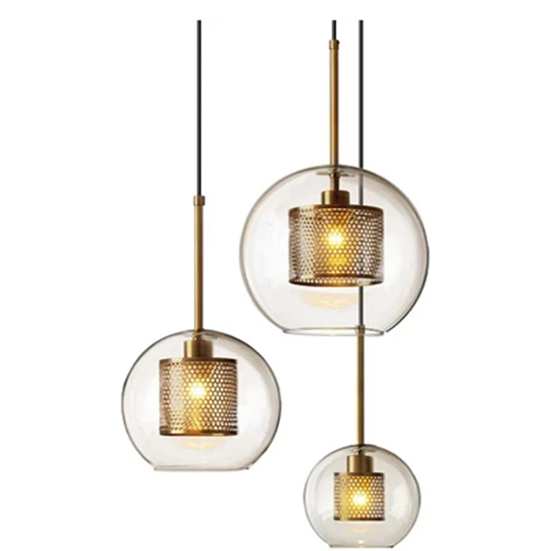 

Loft Modern Pendant Light Glass Ball Hanging Lamp Kitchen Light Fixture Dining Hanglamp Living Room Luminaire
