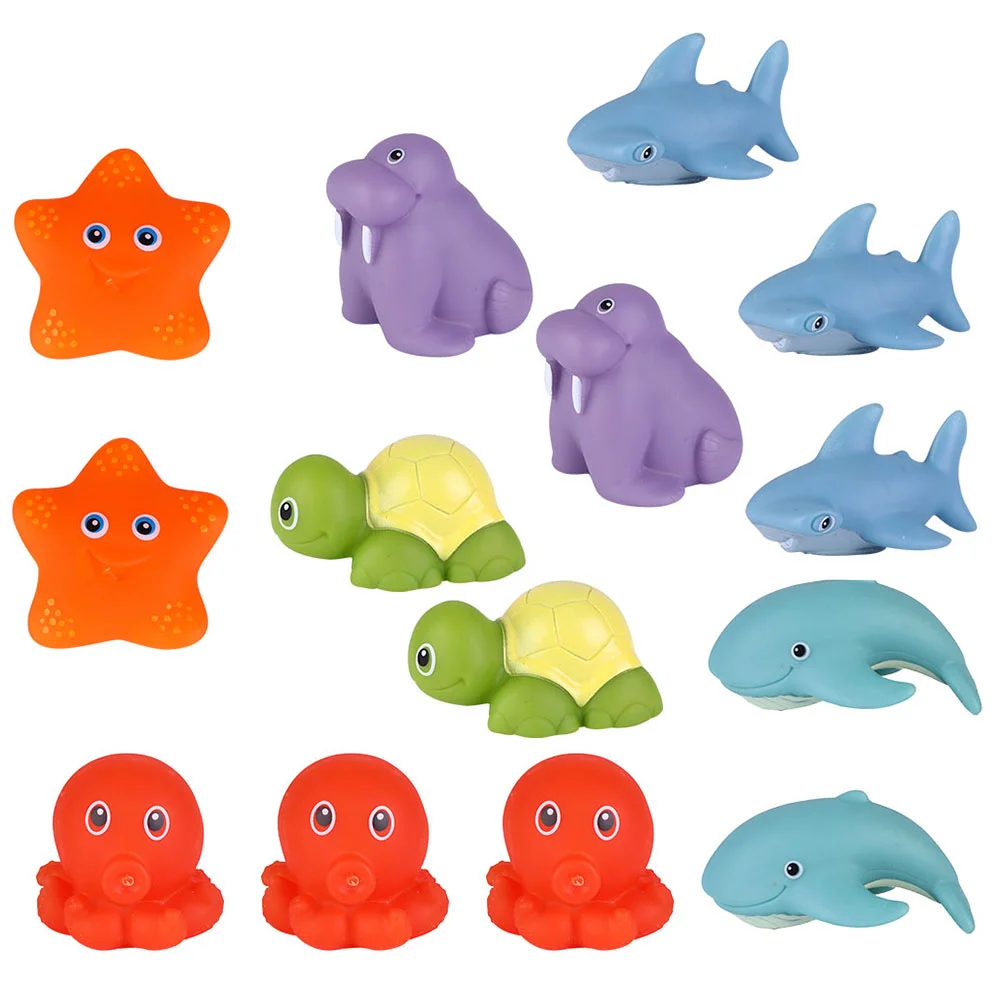 

18 Pcs Bath Toys Household Squeeze Bathtub Baby Elasticity Portable Dinosaur Lovely Compact Adorable Child