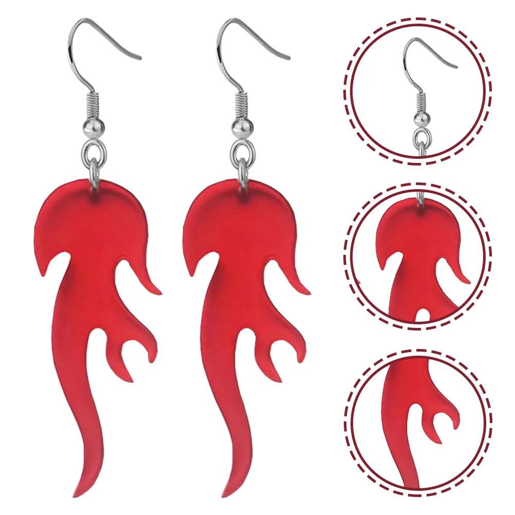 

Earrings Flame Jewelry Fire Drop Dangle Women Pendant Ear Punk Earring Novelty Cool Wedding Charm Geometric