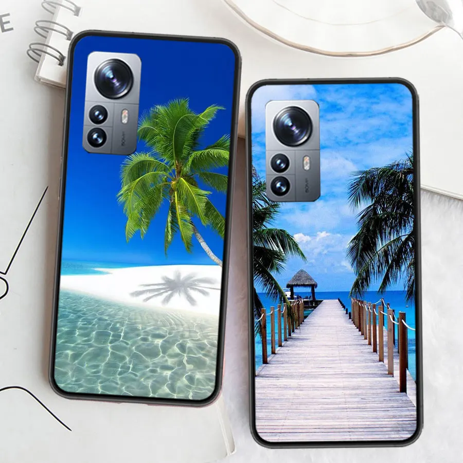 Чехол для телефона с изображением морских тропических пальм и пляжа Xiaomi Poco X6 X5 X4 X3