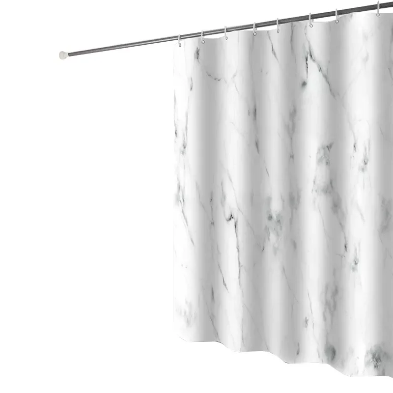 

2023 Thickened Waterproof Shower Curtain Mildew Proof Simple Bathroom Curtain Bath Cover Marbling Printed Eco-Friendly Stocked