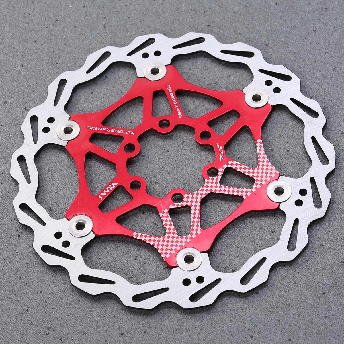

160mm Bike Disc Brake Disc Rotor Simple Bike Disc Brake Kit for Mountain Outdoor Bike (Red) Cooling Discs