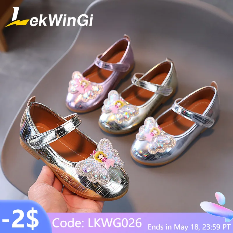 

Туфли принцессы для девочек, блестящие мягкие кроссовки, обувь под платье принцессы, с бантиком, танцевальные туфли, обувь для девочек, разм...