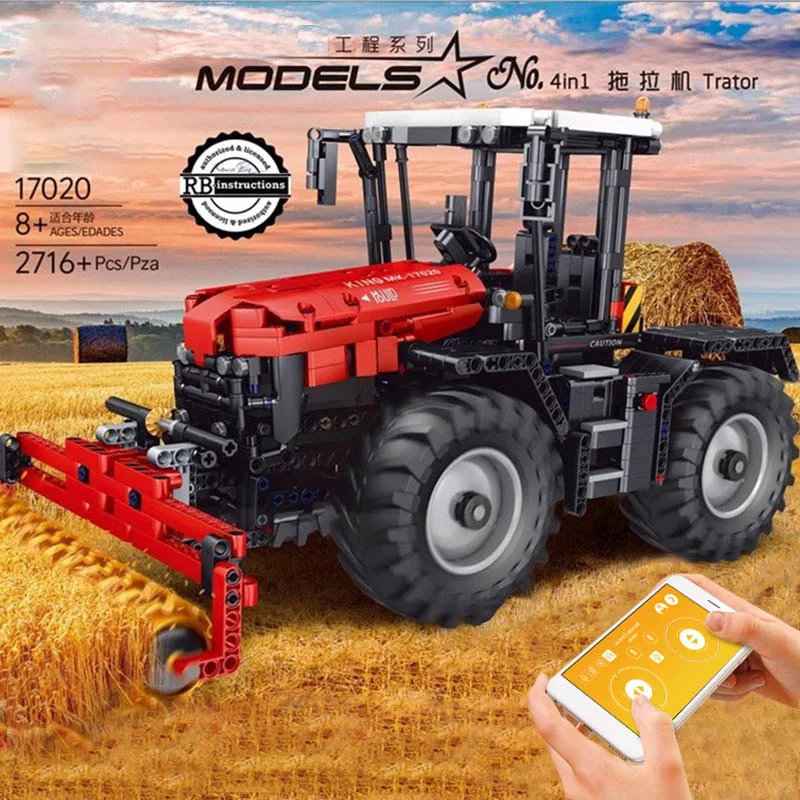 

Радиоуправляемый трактор Mold KING Электрическая серия Fastrac 4000er грузовик Набор строительных блоков Кирпичи Детские развивающие игрушки рождес...