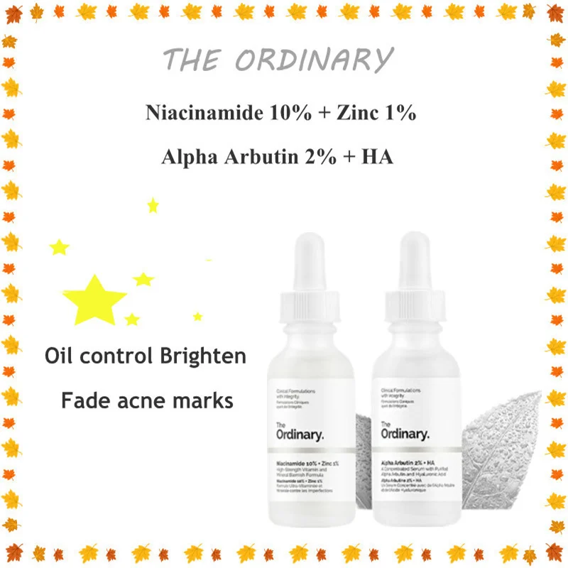 

Ordinary Niacinamide 10% + Zinc 1% Alpha Arbutin 2% + HA Whitening Serum Remove Acne Control Oil Moisturizing Facial Skin Care