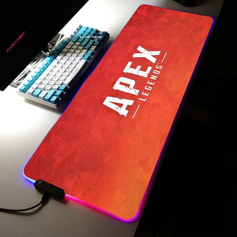 

Большой игровой коврик для мыши Apex Legends RGB, коврик для мыши со светодиодной подсветкой, большой размер, коврик для игровой клавиатуры, коврик ...