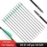 61224pcs archery arrow fiberglass arrow suit for recurve bow for outdoor shooting target practice hunting accessories