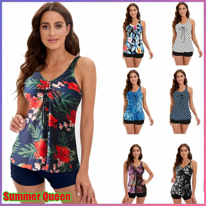 

Beach Swimming Cover Belly Conservative Flat Angle Multicolor Dress Large Size Split New Swimsuit Solid Color Print Summer Queen