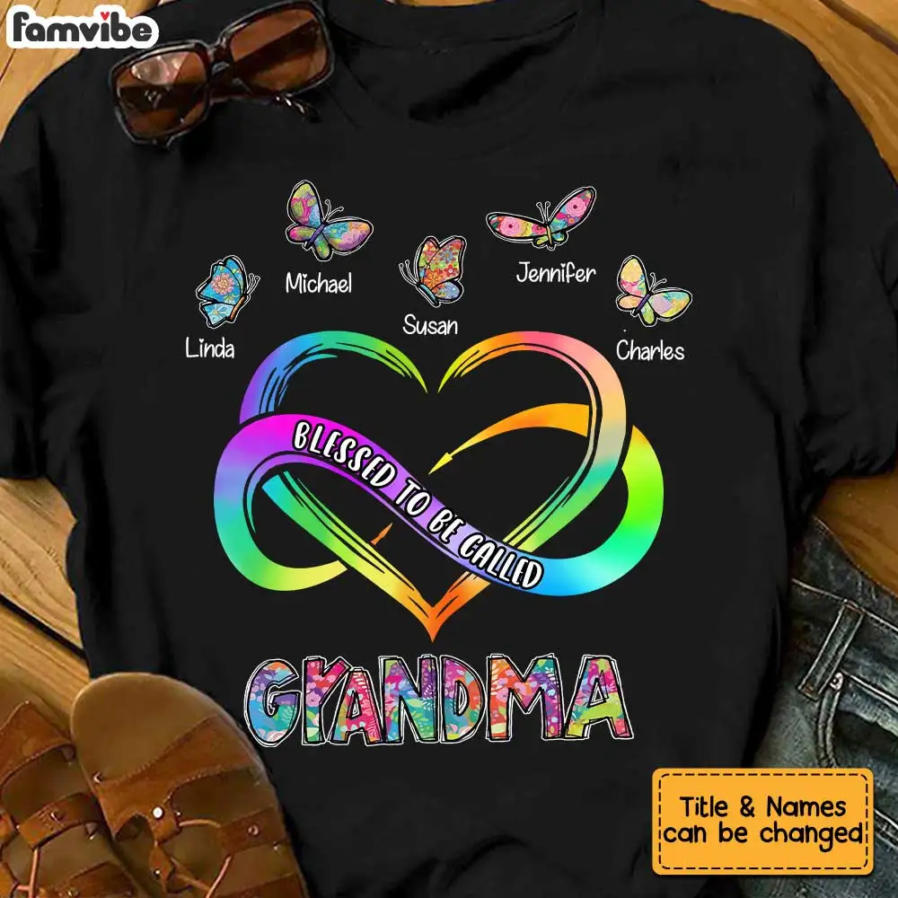 

Blessed Mom Grandma Butterfly T Shirt