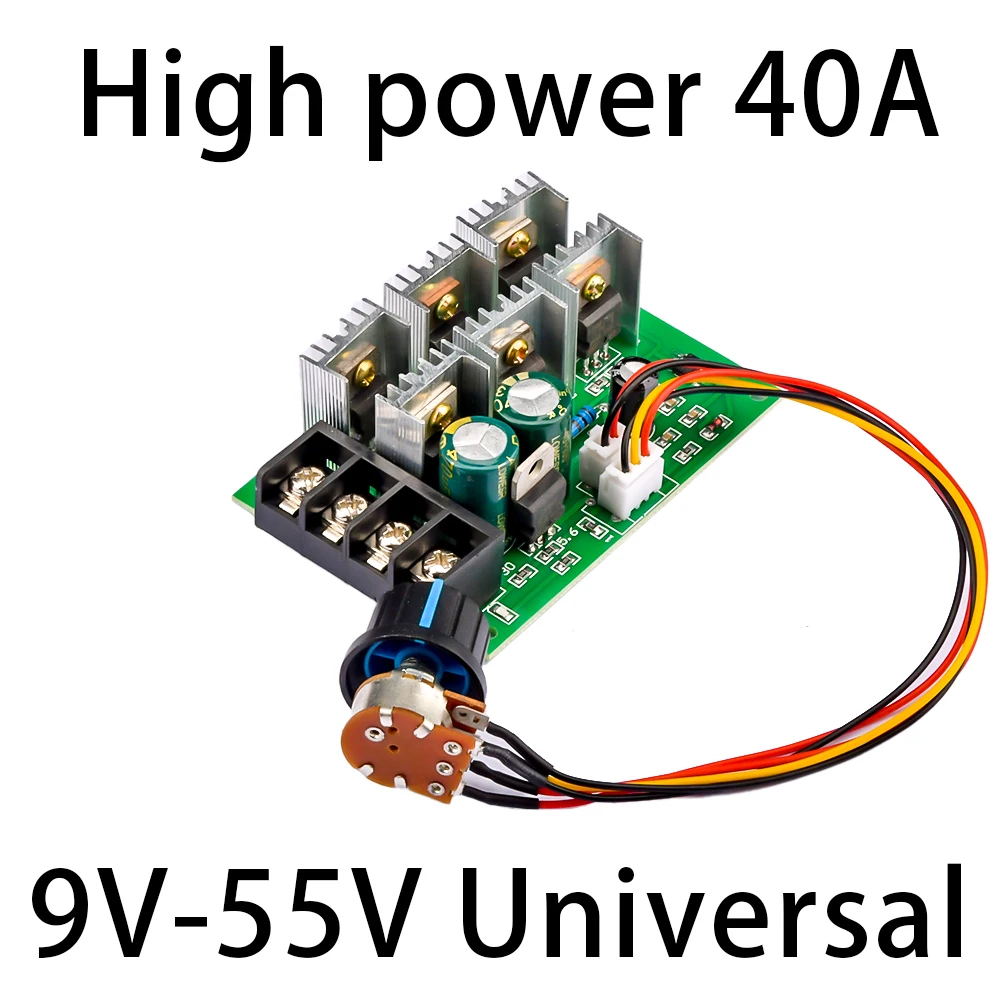 

DC 9-55V 40A 2000W PWM DC Motor Pump Speed Regulator High Power Speed Controller 9V 12V 24V 36V 48V