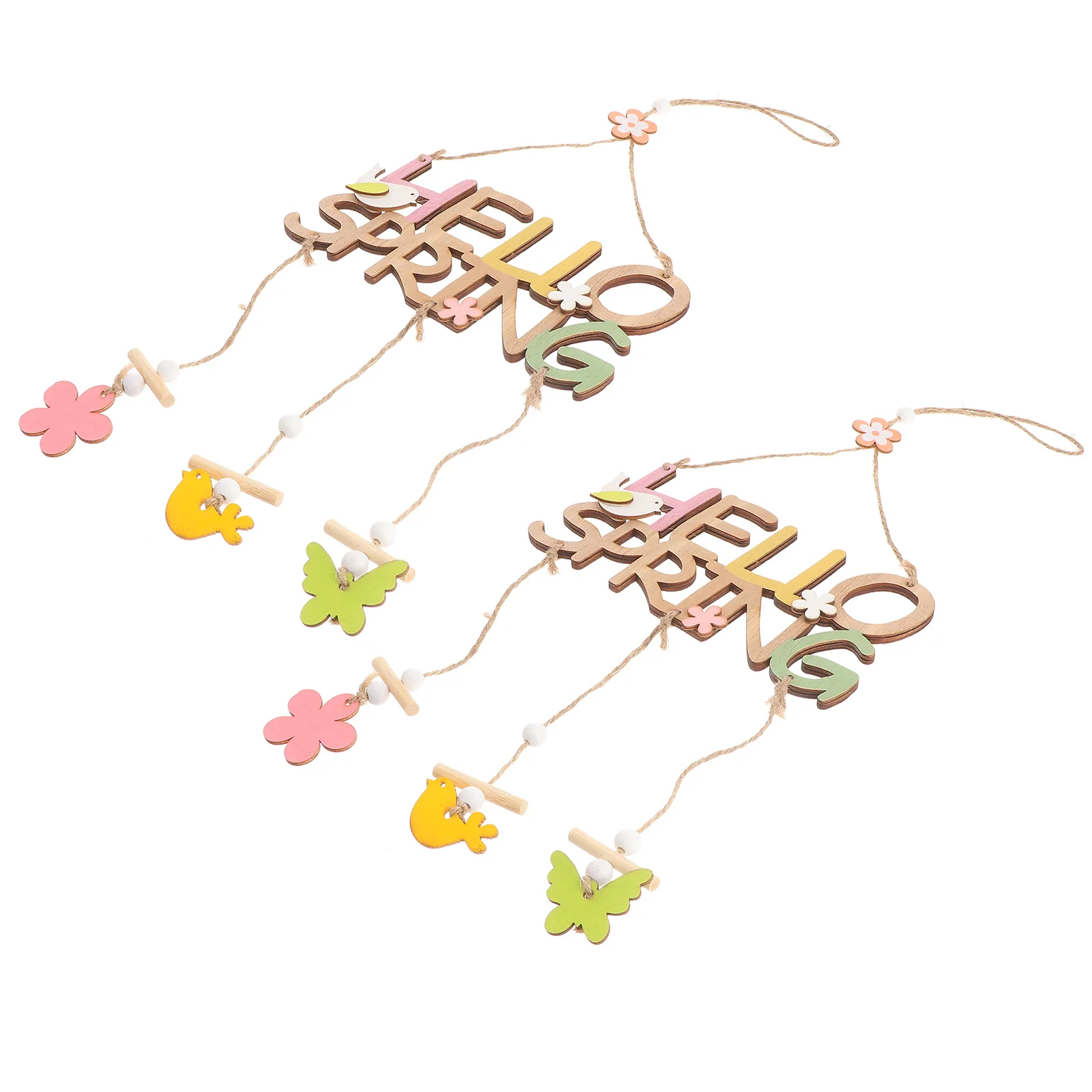 

2pcs Creative Wooden Decorative Easter Plaque Hanging Sign Party Supplies Hanging Ornament for Home Easter