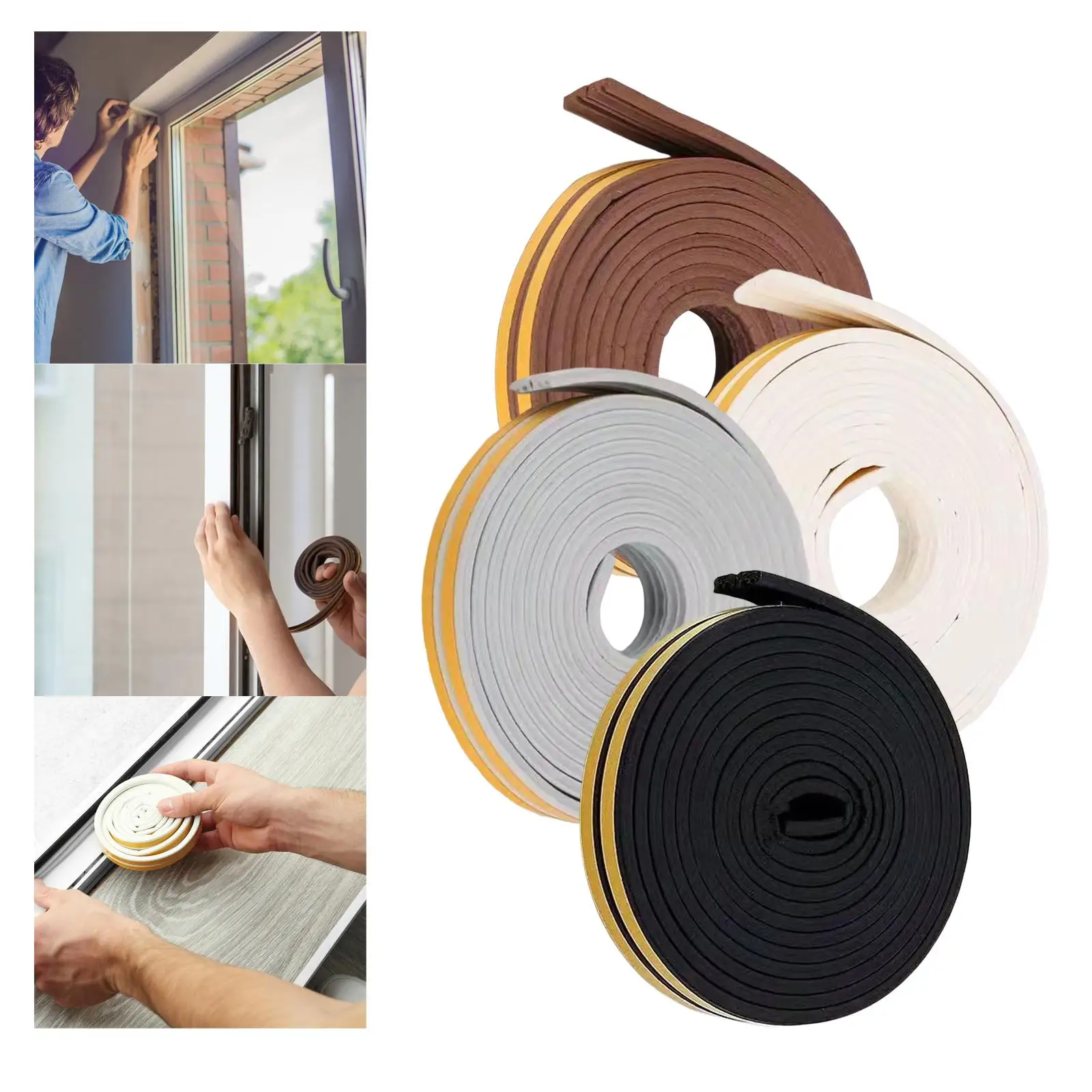 6-метровый пенопластовый самоклеящийся уплотнитель для окон типа E раздвижных