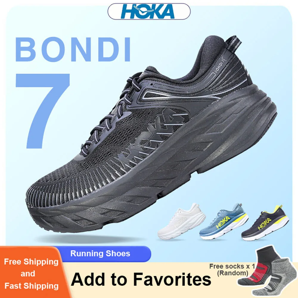 HOKA Original Bondi 7 Trail Running Shoes Lightweight and Comfortable Marathon Sneakers Hiking Elastic Road Shoes for Men Women