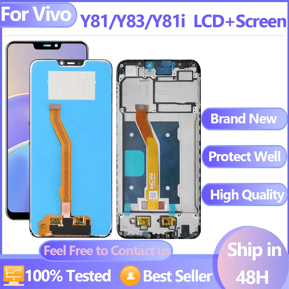 6,22 'новый бренд для VIVO Y81 Y83 Y81i, ЖК-дисплей, сенсорный экран, дигитайзер в сборе для VIVO 1802 1808 1803 V1732A с рамкой