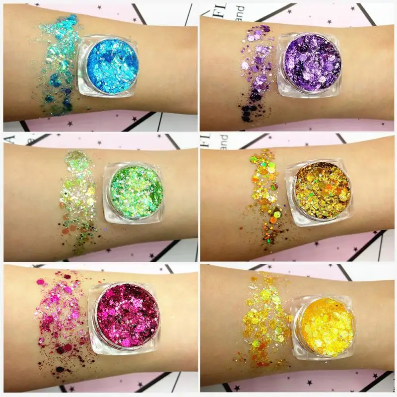 19 Colors Diamond Sequins Eyeshadow Lasting Shimmer Glitter Mermaid Sequins Nail Glitter Gel Highlighter Makeup Party Cosmetics images - 4