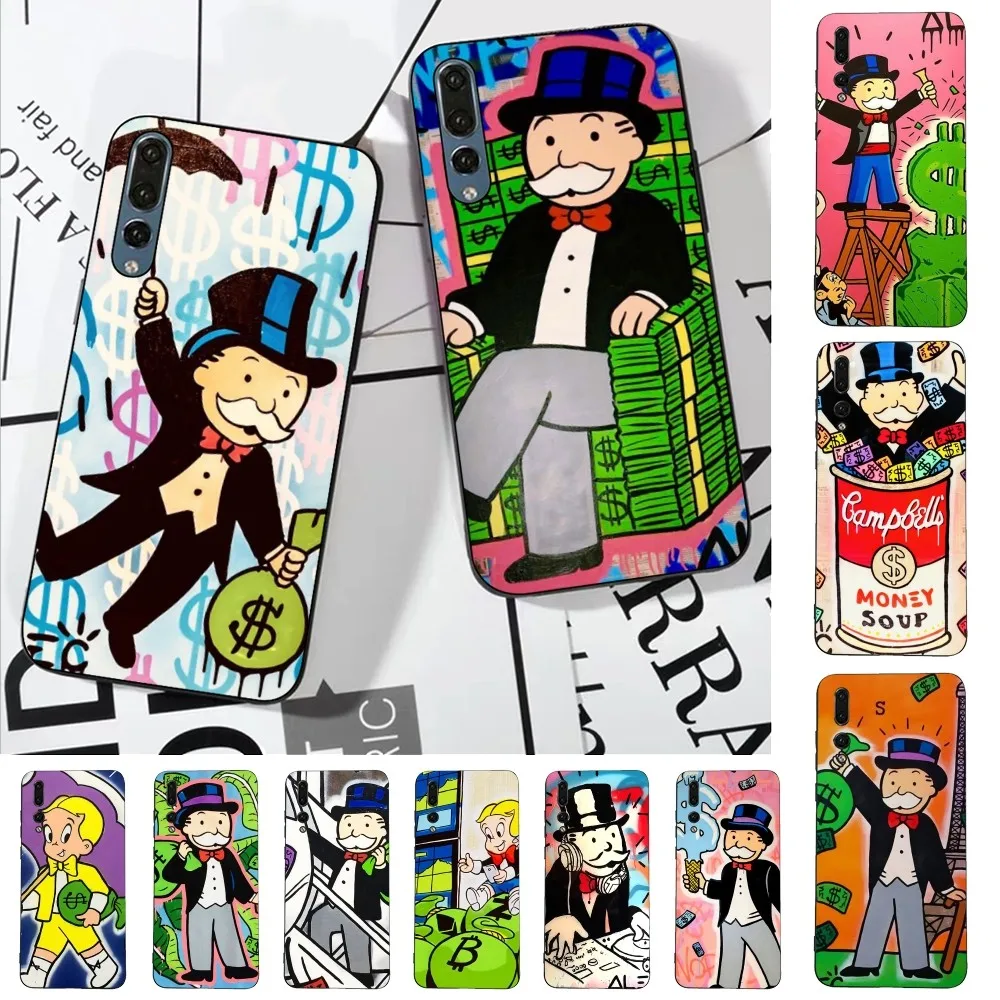 

Trend Cartoon Dollar Alec Monopoly Phone Case For Huawei P 8 9 10 20 30 40 50 Pro Lite Psmart Honor 10 lite 70 Mate 20lite