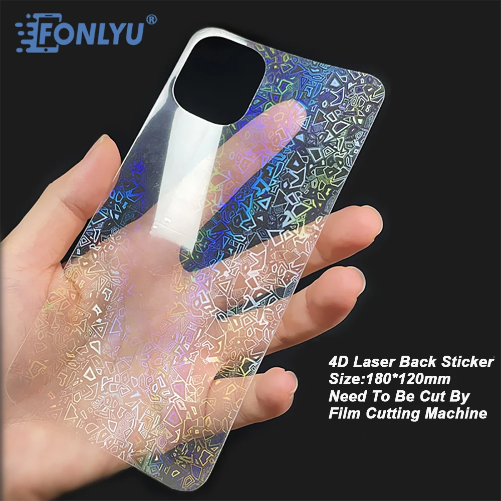 Enlarge FONLYU Mixed Color 4D Transparent Laser Back Sticker Film For iPhone13 Pro Max Rear Glass Protective Film Phone Repair Tools